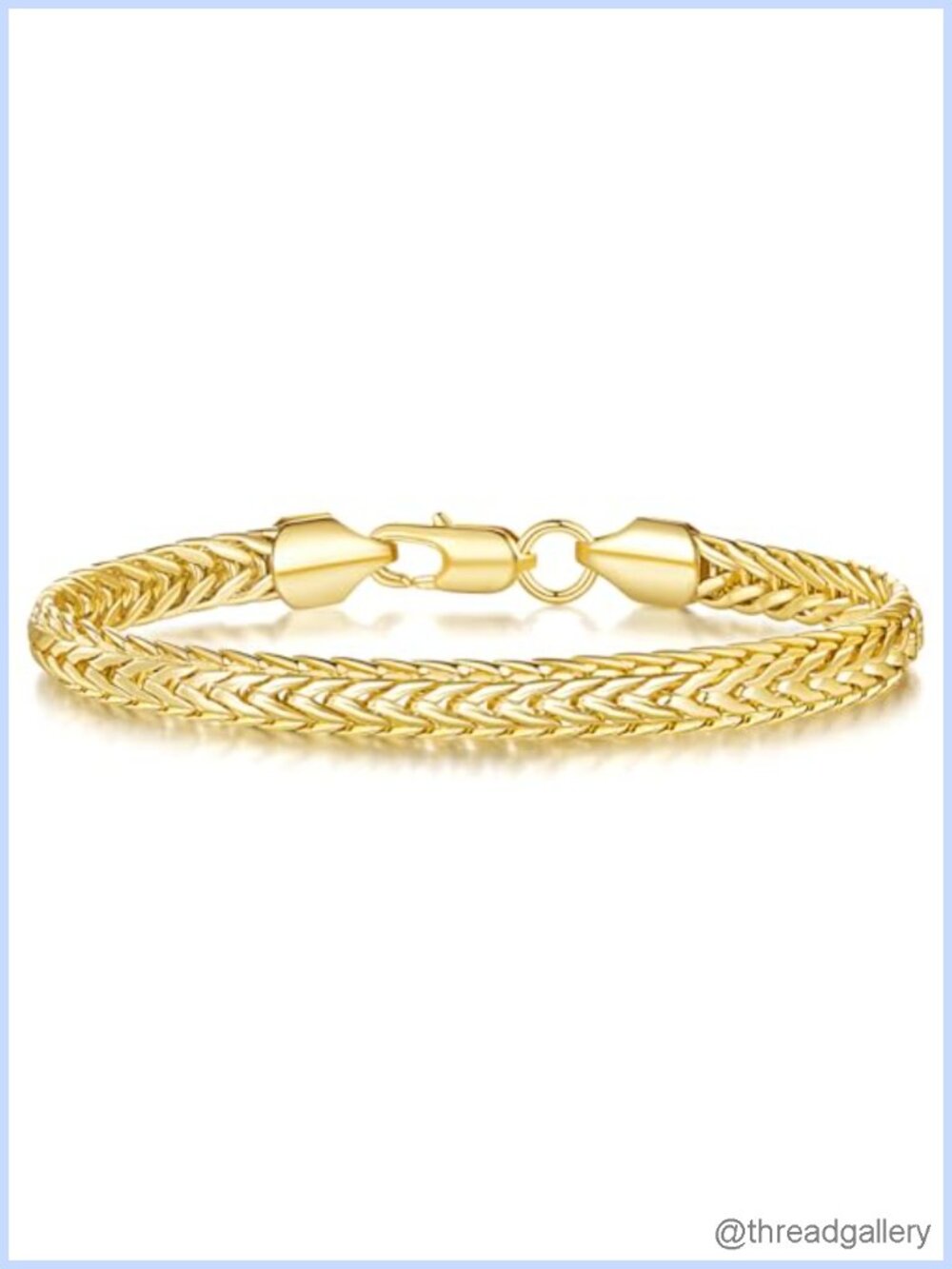 14K Gold Plated Foxtail Chain Bracelet Lobster Clasp Stackable Dainty